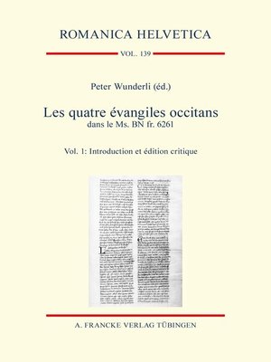 cover image of Les quatre évangiles occitans dans le Ms. BN fr. 6261